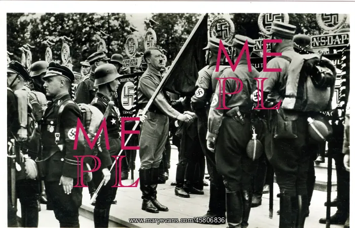 : Hitler shaking hands during a Party Day ceremony : Hitler shaking hands during a Party Day ceremony