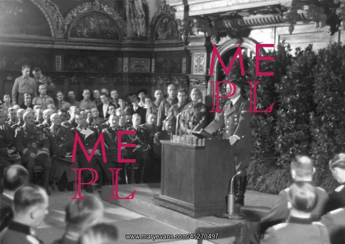 : Hitler speaking in Danzig after the German invasion : Hitler speaking in Danzig after the German invasion