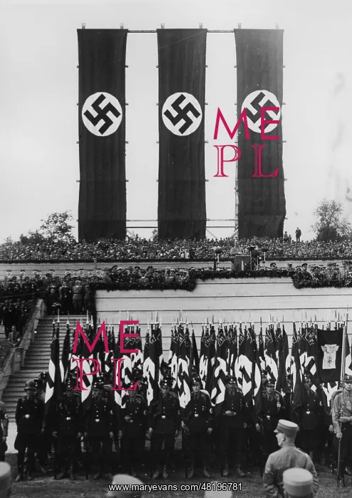 : Hitler at a speech during the Ralley of Victory, 1933 : Hitler at a speech during the Ralley of Victory, 1933