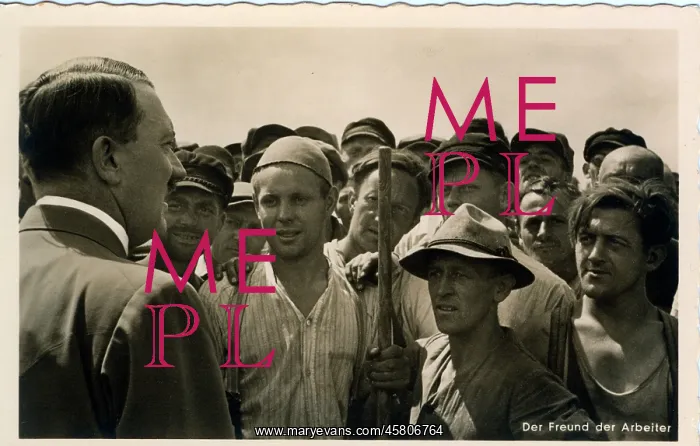 : Hitler talking to a group of workers : Hitler talking to a group of workers