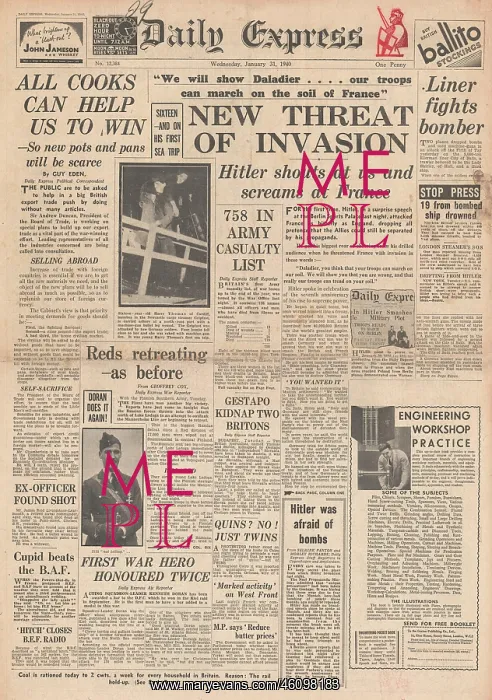 : Hitler Threatens Britain with a heightened campaign : Hitler Threatens Britain with a heightened campaign