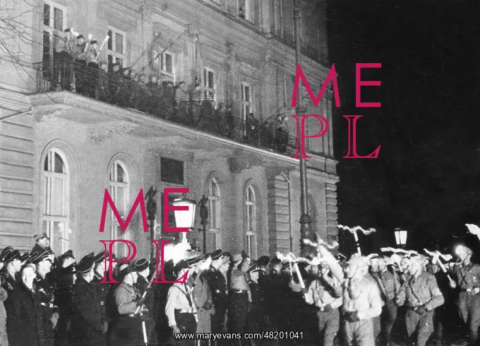 : Hitler at a torchlight procession in Munich, 1933 : Hitler at a torchlight procession in Munich, 1933