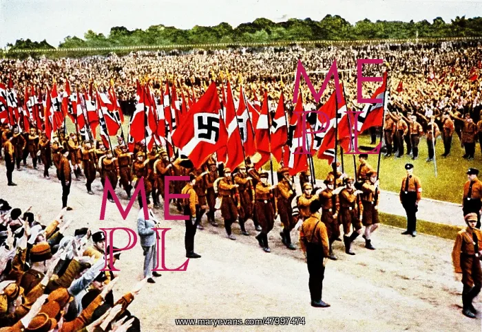 : Hitler Youth groups with flags, Potsdam : Hitler Youth groups with flags, Potsdam