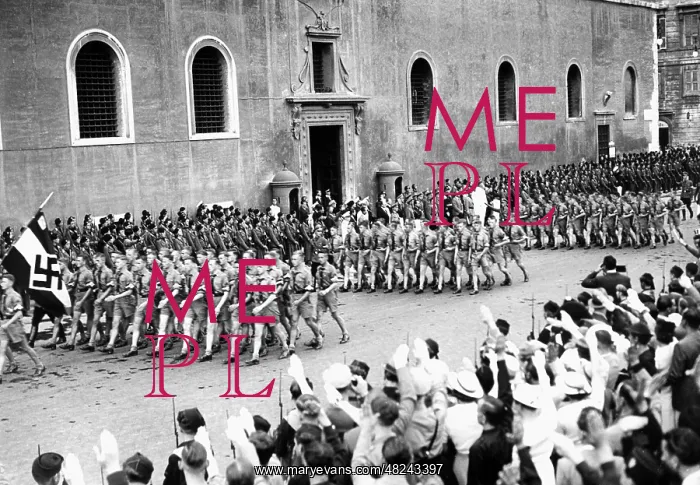 : Hitler Youth parade in Rome, 1936 : Hitler Youth parade in Rome, 1936