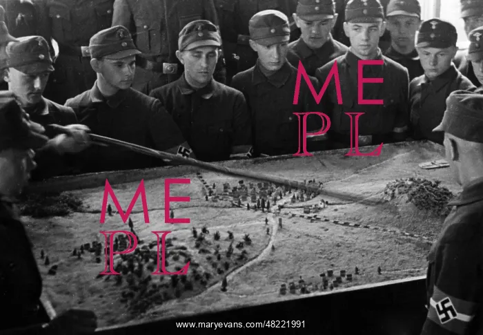 : Hitler Youth training at sand table, 1940 : Hitler Youth training at sand table, 1940
