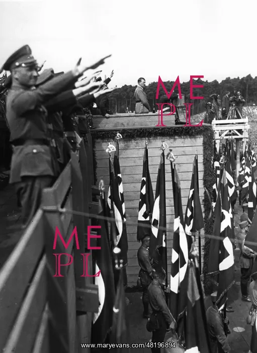 : Hitler on the Zeppelinfeld during a speech, 1933 : Hitler on the Zeppelinfeld during a speech, 1933
