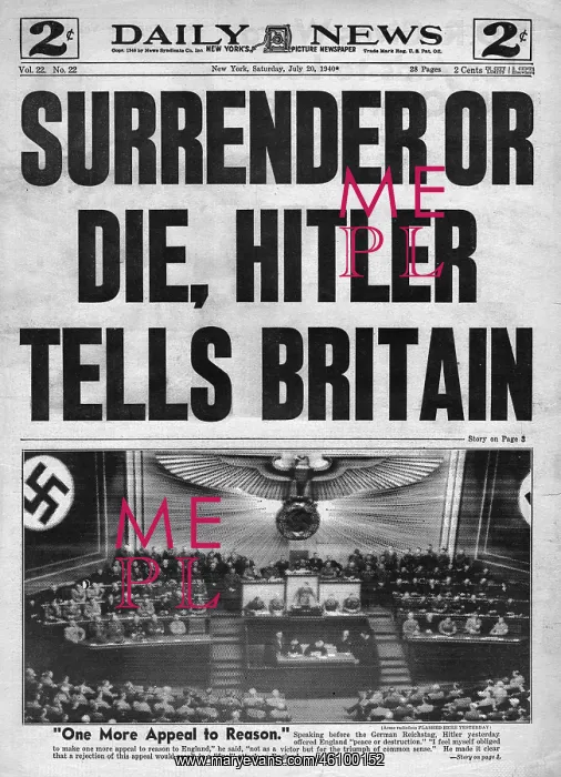 : Hitler's Appeal To Reason speech, WW2 : Hitler's Appeal To Reason speech, WW2