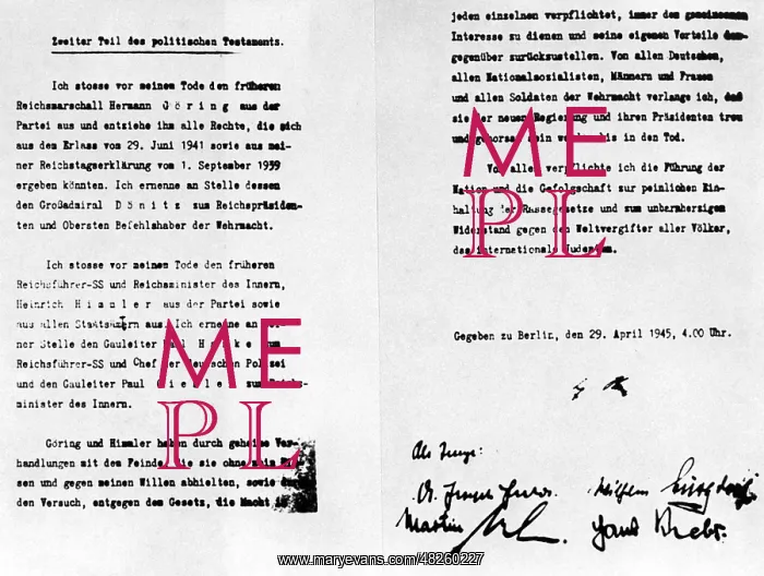 : HItler's political testament, 1945 : HItler's political testament, 1945