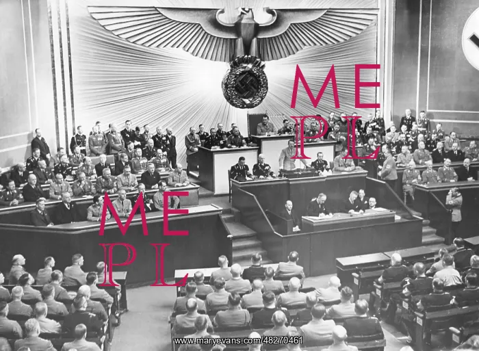 : Hitler's speech to the Reichstag in the Berlin Kroll Opera : Hitler's speech to the Reichstag in the Berlin Kroll Opera