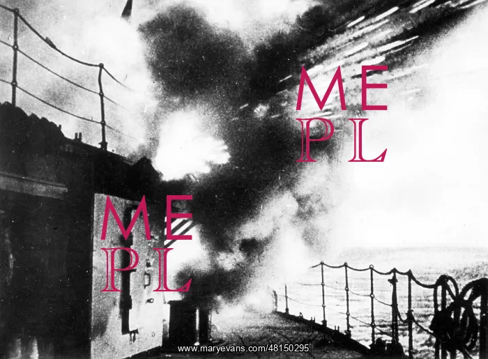 : Hits on a German warship : Hits on a German warship