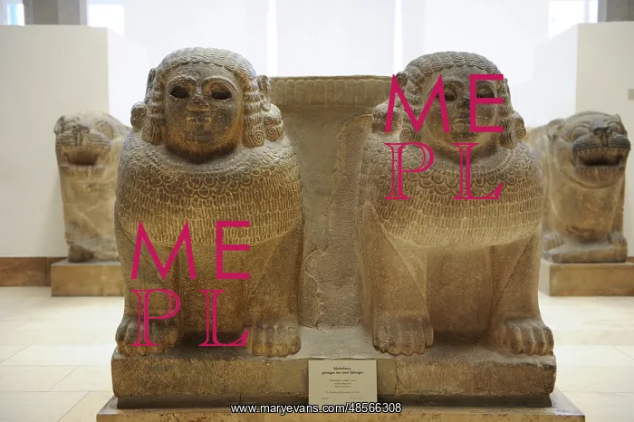 : Hittites. Column base with double sphinx from the entrance o : Hittites. Column base with double sphinx from the entrance o