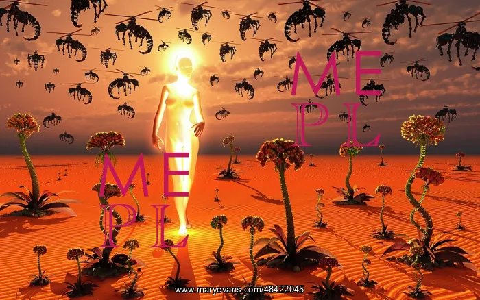 : A hive queen and insectoid drones on an alien world : A hive queen and insectoid drones on an alien world