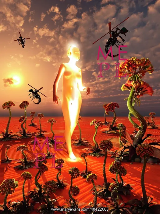 : A hive queen and insectoid drones on an alien world : A hive queen and insectoid drones on an alien world