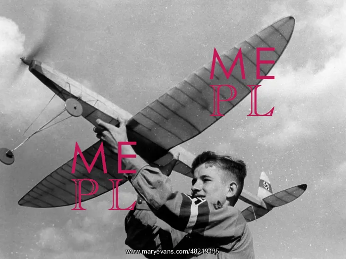 : HJ member with model airplane in Berlin, 1939 : HJ member with model airplane in Berlin, 1939