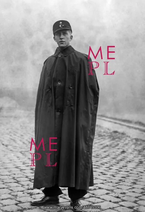 : HJ member in raincoat, 1938 : HJ member in raincoat, 1938