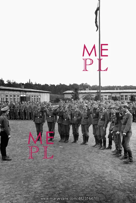 : HJ members at roll call in the military training camp, 1 : HJ members at roll call in the military training camp, 1