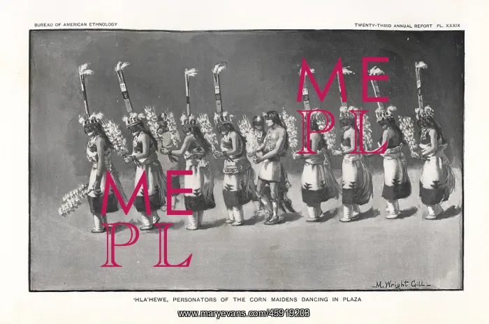 : Hla'hewe personators of the Corn Maidens dancing : Hla'hewe personators of the Corn Maidens dancing