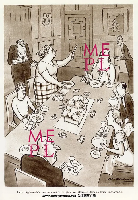 : HM Bateman evacuees cartoon : HM Bateman evacuees cartoon