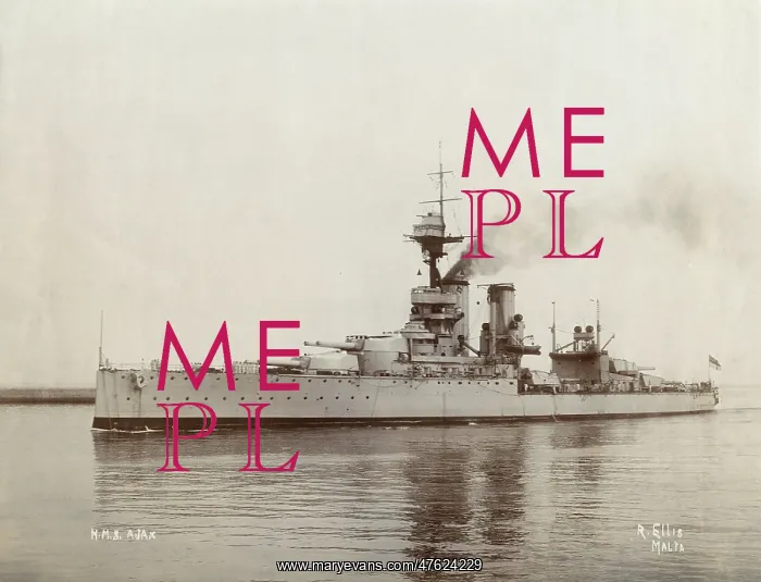 : HMS Ajax, British battleship, at Malta : HMS Ajax, British battleship, at Malta