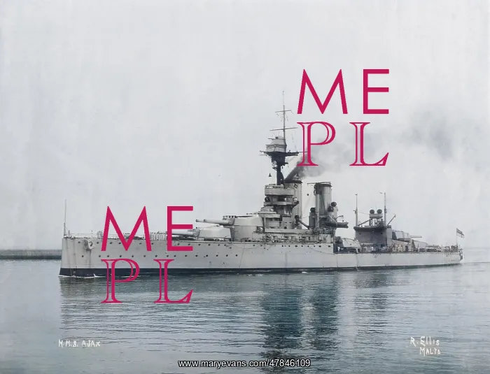 : HMS Ajax, British battleship, at Malta : HMS Ajax, British battleship, at Malta