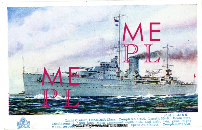  : HMS Ajax, light cruiser, Leander class