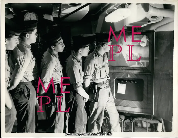 : HMS Ark Royal crew watching television : HMS Ark Royal crew watching television