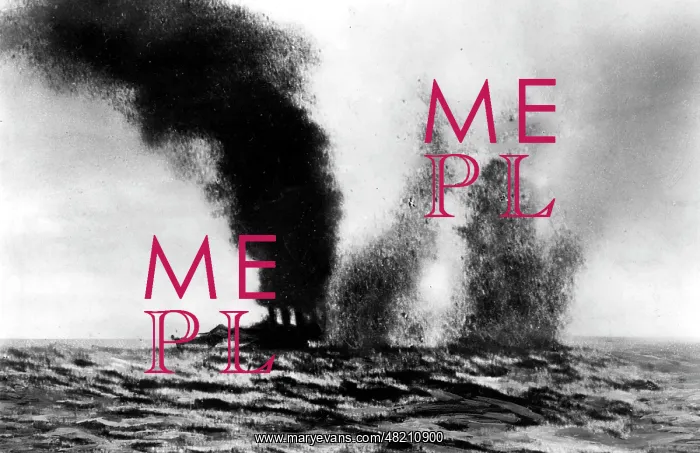 : HMS Birmingham under fire, 1916 : HMS Birmingham under fire, 1916