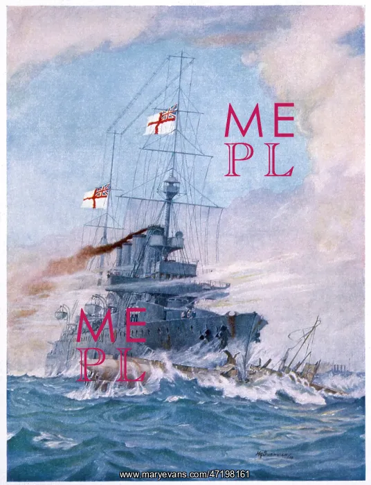 : HMS Birmingham rams U-15 1914, during WWI : HMS Birmingham rams U-15 1914, during WWI