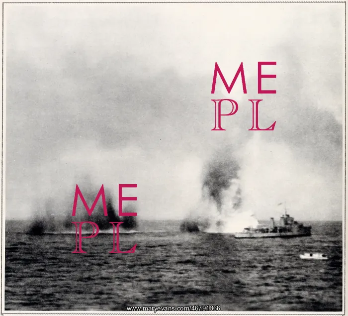 : HMS Boreas bombed during rescue work, 1938 : HMS Boreas bombed during rescue work, 1938