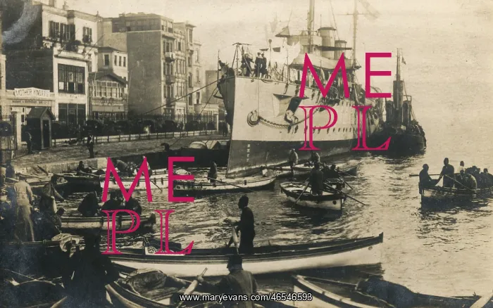 : HMS Caesar in port at Constantinople : HMS Caesar in port at Constantinople