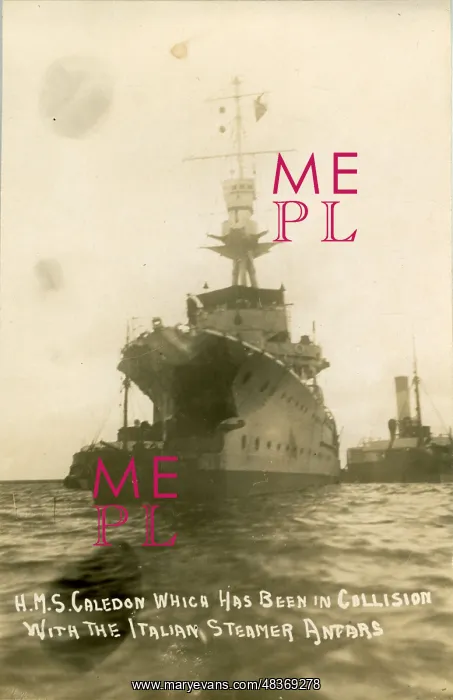 : HMS Caledon after Collision : HMS Caledon after Collision