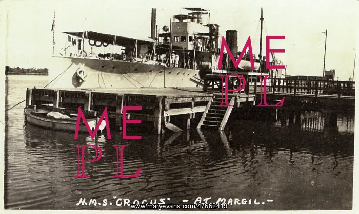 : HMS Crocus, British sloop, at Basra, Iraq : HMS Crocus, British sloop, at Basra, Iraq