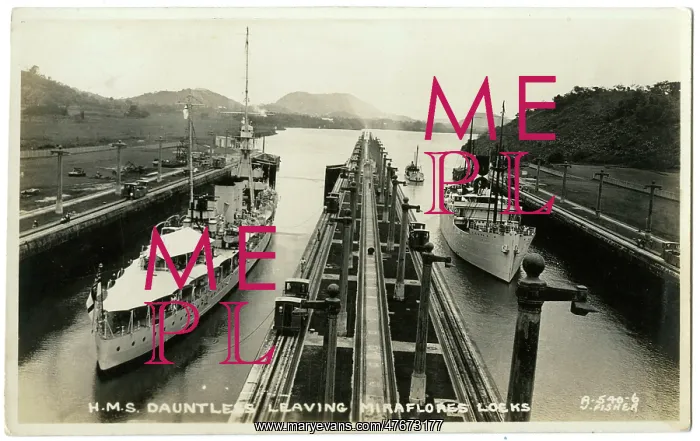 : HMS Dauntless leaving Miraflores locks, Panama Canal : HMS Dauntless leaving Miraflores locks, Panama Canal