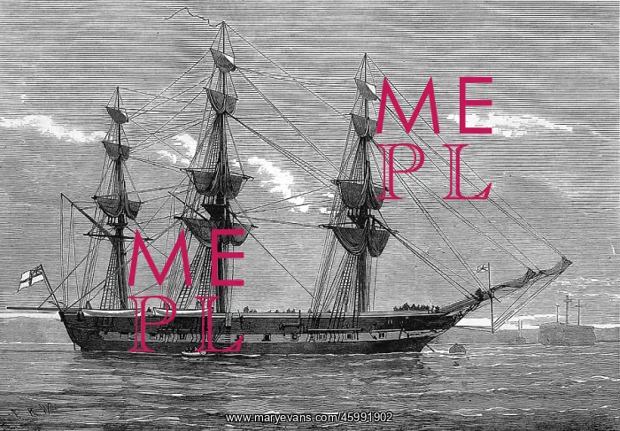 : HMS Eurydice, Portsmouth Harbour 1878 : HMS Eurydice, Portsmouth Harbour 1878