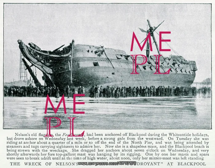 : The HMS Foudroyant - beached at Blackpool : The HMS Foudroyant - beached at Blackpool