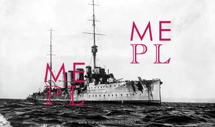 : HMS Glasgow after the Battle of Coronel, 1914 : HMS Glasgow after the Battle of Coronel, 1914