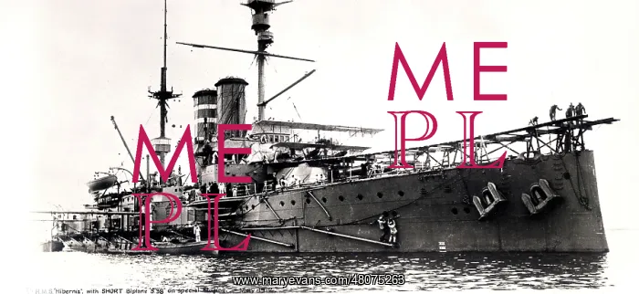 : HMS Hibernia with temporary launching ramp : HMS Hibernia with temporary launching ramp