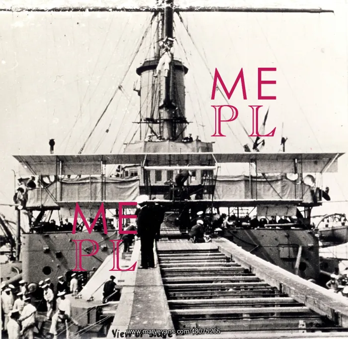: HMS Hibernia with temporary launching ramp : HMS Hibernia with temporary launching ramp