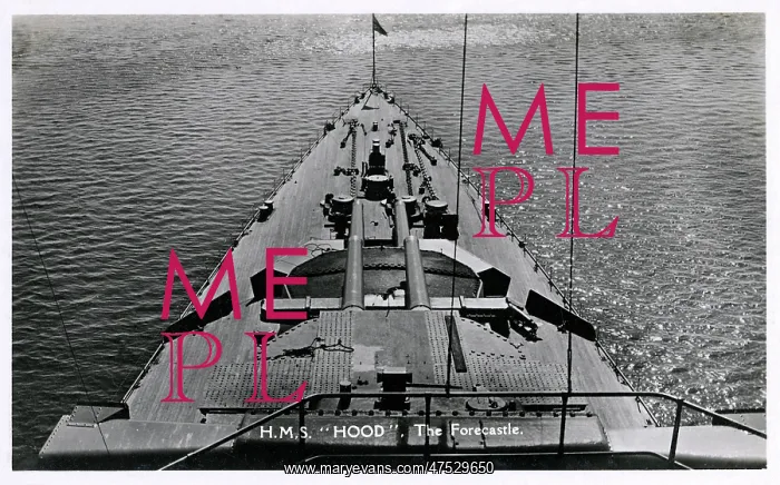 : HMS Hood. The forecastle of HMS Hood, battlecruiser