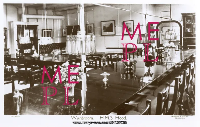  : HMS Hood. Wardroom on HMS Hood, battlecruiser