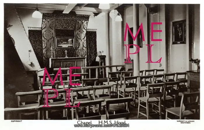  : HMS Hood. The Chapel on HMS Hood, battlecruiser