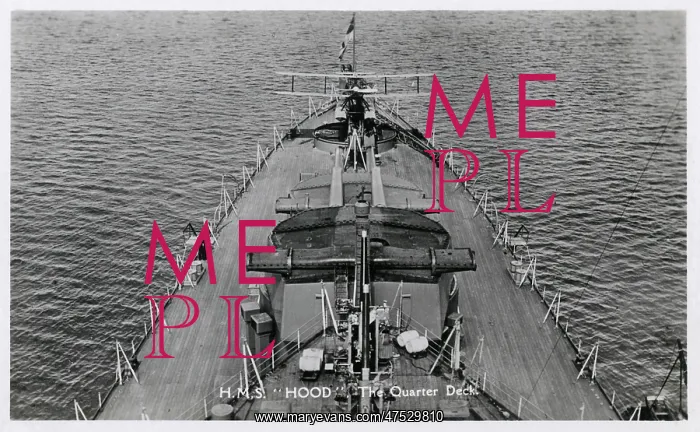  : HMS Hood. The Quarter Deck of HMS Hood, battlecruiser