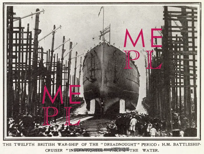 : HMS Indefatigable - Launch 1909 : HMS Indefatigable - Launch 1909