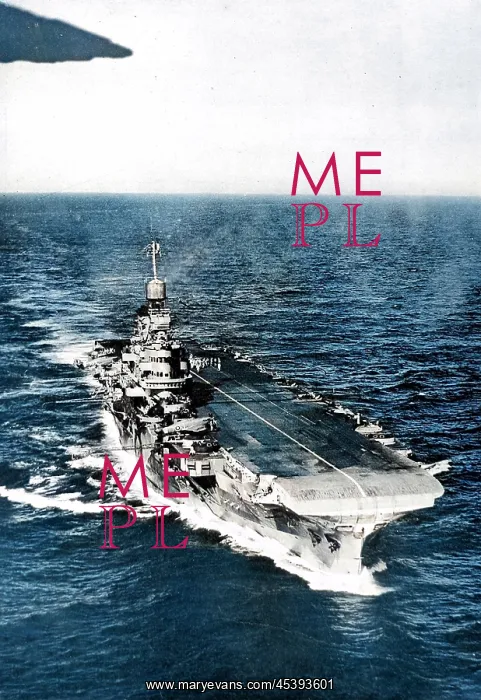 : HMS Indomitable at sea, Second World War, 1945 : HMS Indomitable at sea, Second World War, 1945