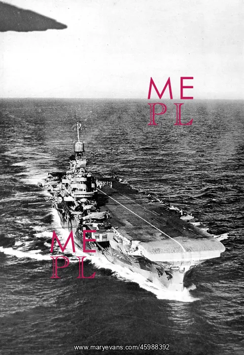 : HMS Indomitable at sea, Second World War, 1945 : HMS Indomitable at sea, Second World War, 1945