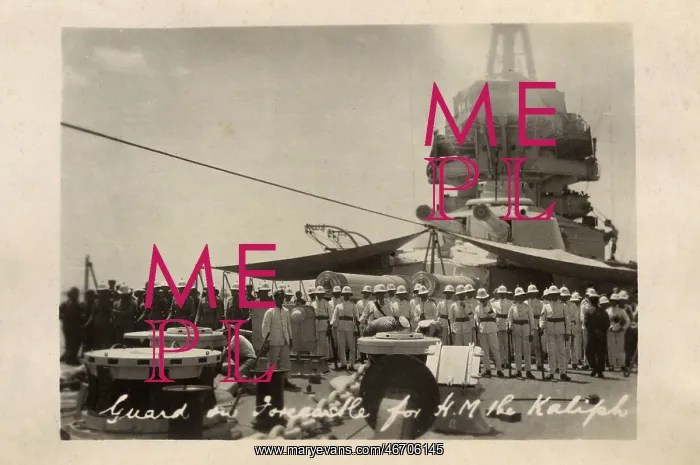 : HMS Marlborough - Forecastle Guard awaiting Sultan's arrival : HMS Marlborough - Forecastle Guard awaiting Sultan's arrival
