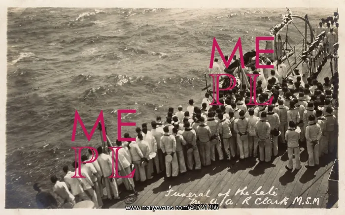 : HMS Marlborough - Funeral at sea of Robert E Clark M.S.M : HMS Marlborough - Funeral at sea of Robert E Clark M.S.M