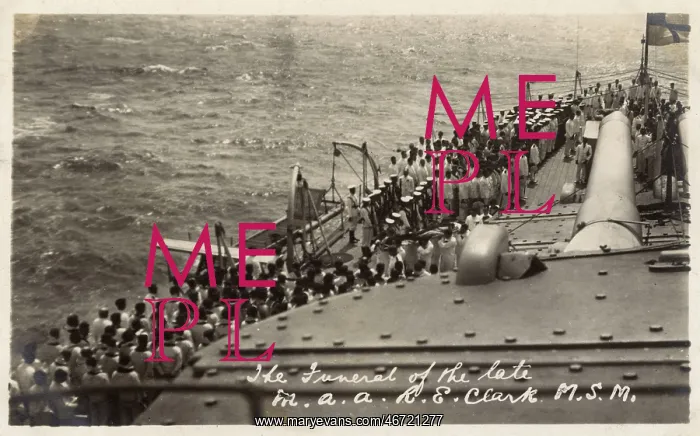 : HMS Marlborough - Funeral at sea of Robert E Clark M.S.M : HMS Marlborough - Funeral at sea of Robert E Clark M.S.M