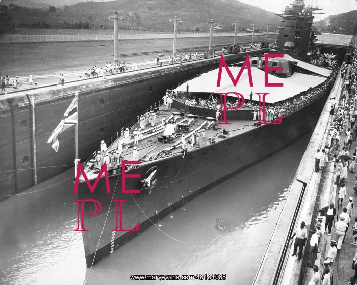 : HMS Nelson in the Panama Canal, 1931 : HMS Nelson in the Panama Canal, 1931
