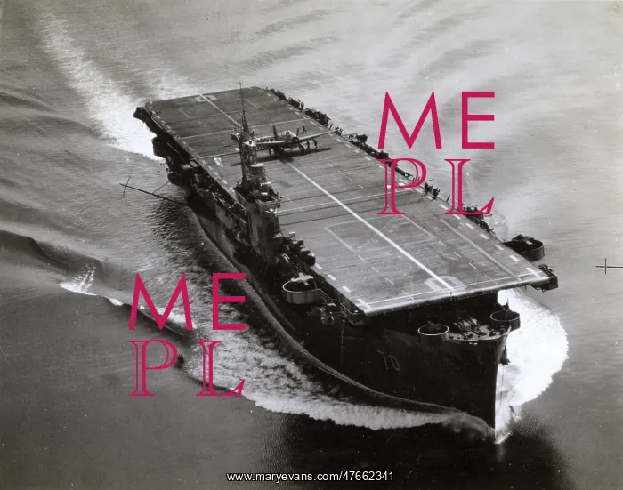 : HMS Ravager, escort carrier, with aircaft on deck : HMS Ravager, escort carrier, with aircaft on deck